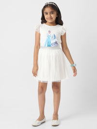 NautiNati Disney Frozen Elsa Girls Party Wear Set of Top and Tulle Skirt