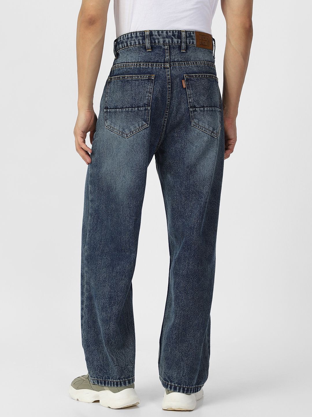 Urbano Fashion Men Loose Relaxed Fit Heavy Fade Jeans