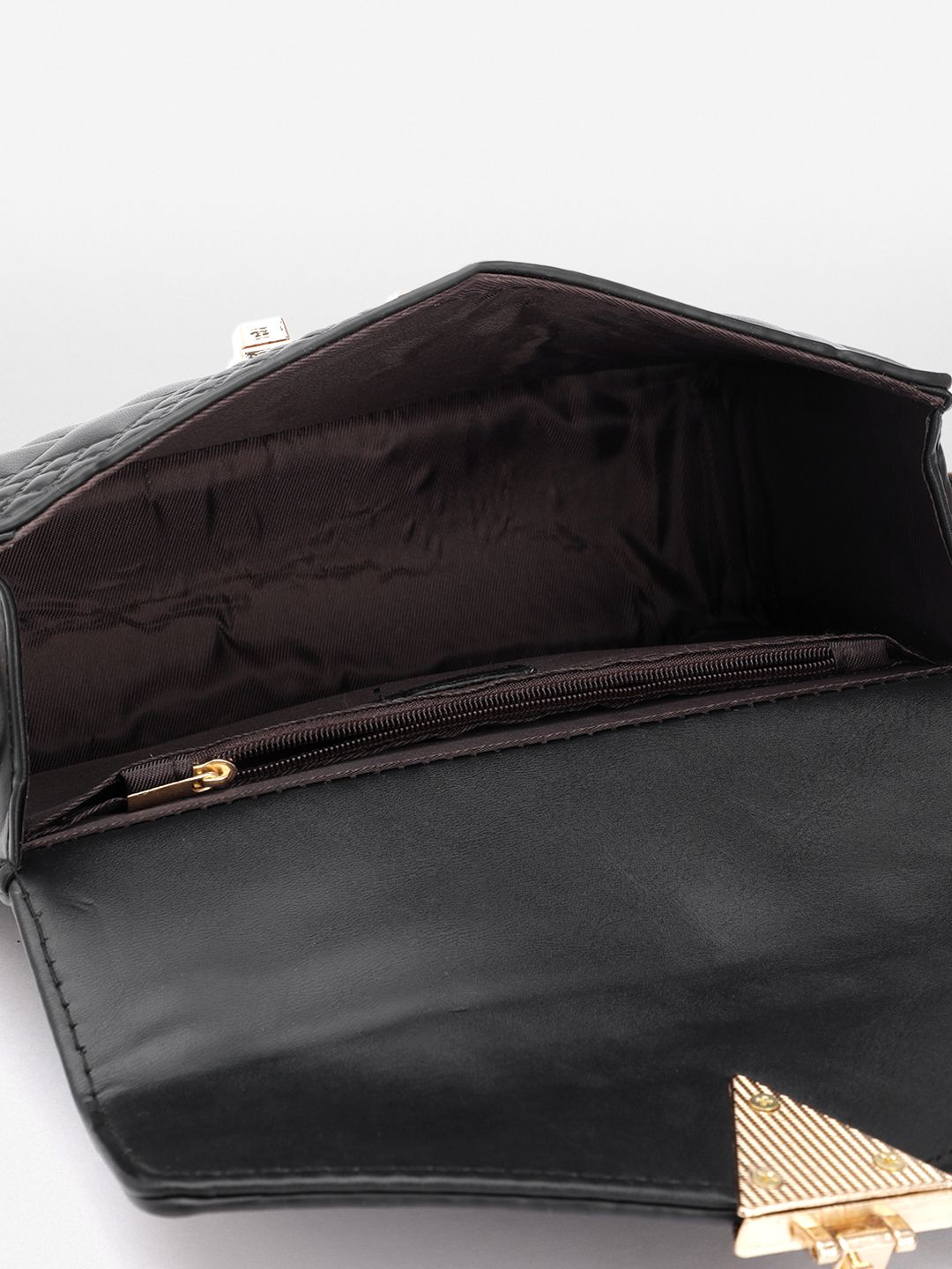 DressBerry Brand Logo Embossed Quilted Satchel
