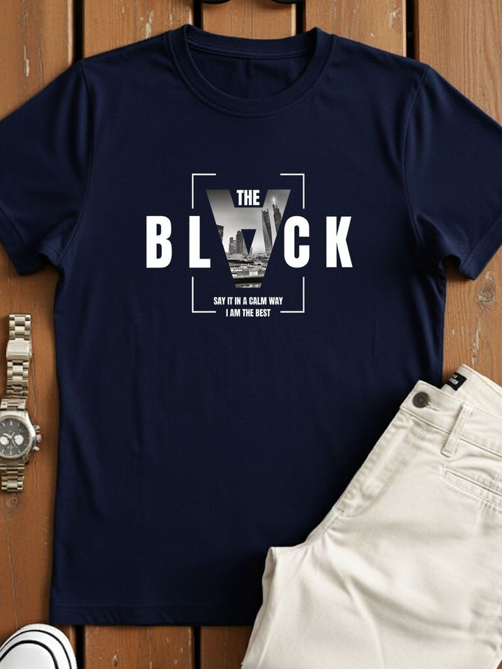 ADRO Typography Printed Short Sleeves Cotton Regular Fit T-shirt
