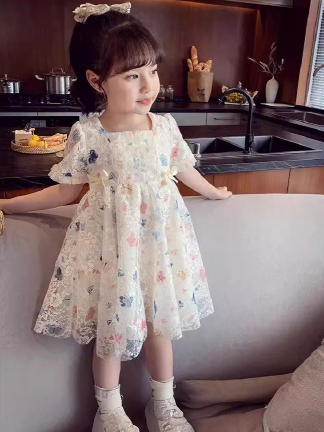YK Floral Print A-Line Dress