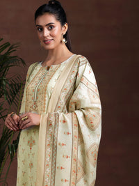 Libas Floral Printed Straight Kurta with Trousers & Dupatta