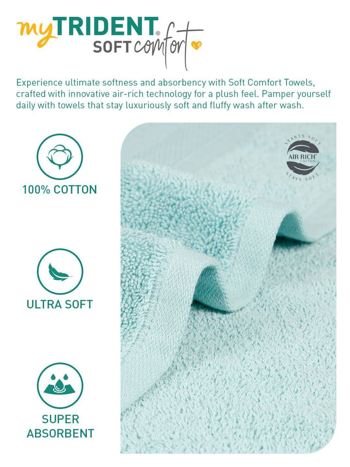 MYTRIDENT Blue Cotton 500 GSM Bath Towel