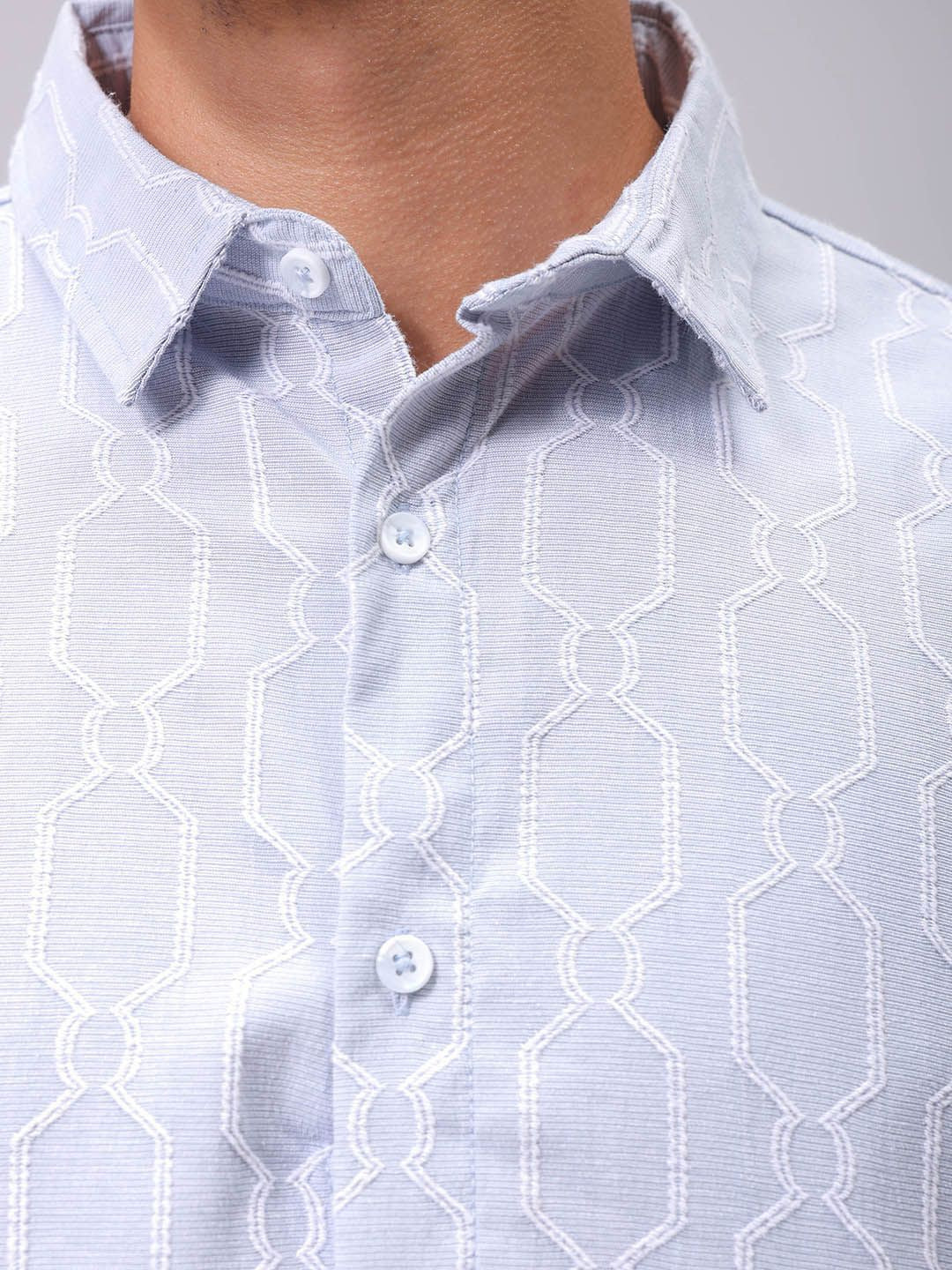 The Indian Garage Co Men Relaxed Fit Dobby Textured Resortwear Shirt
