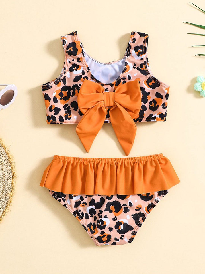 YK Girls Printed Round Neck Swimset