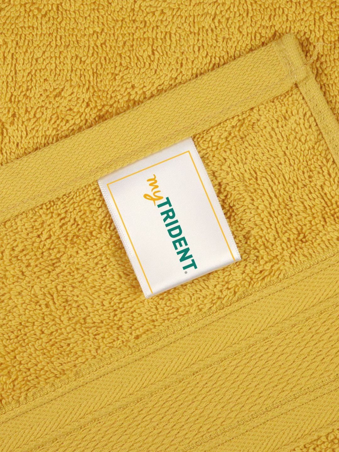 MYTRIDENT Yellow Cotton 500 GSM Bath Towel