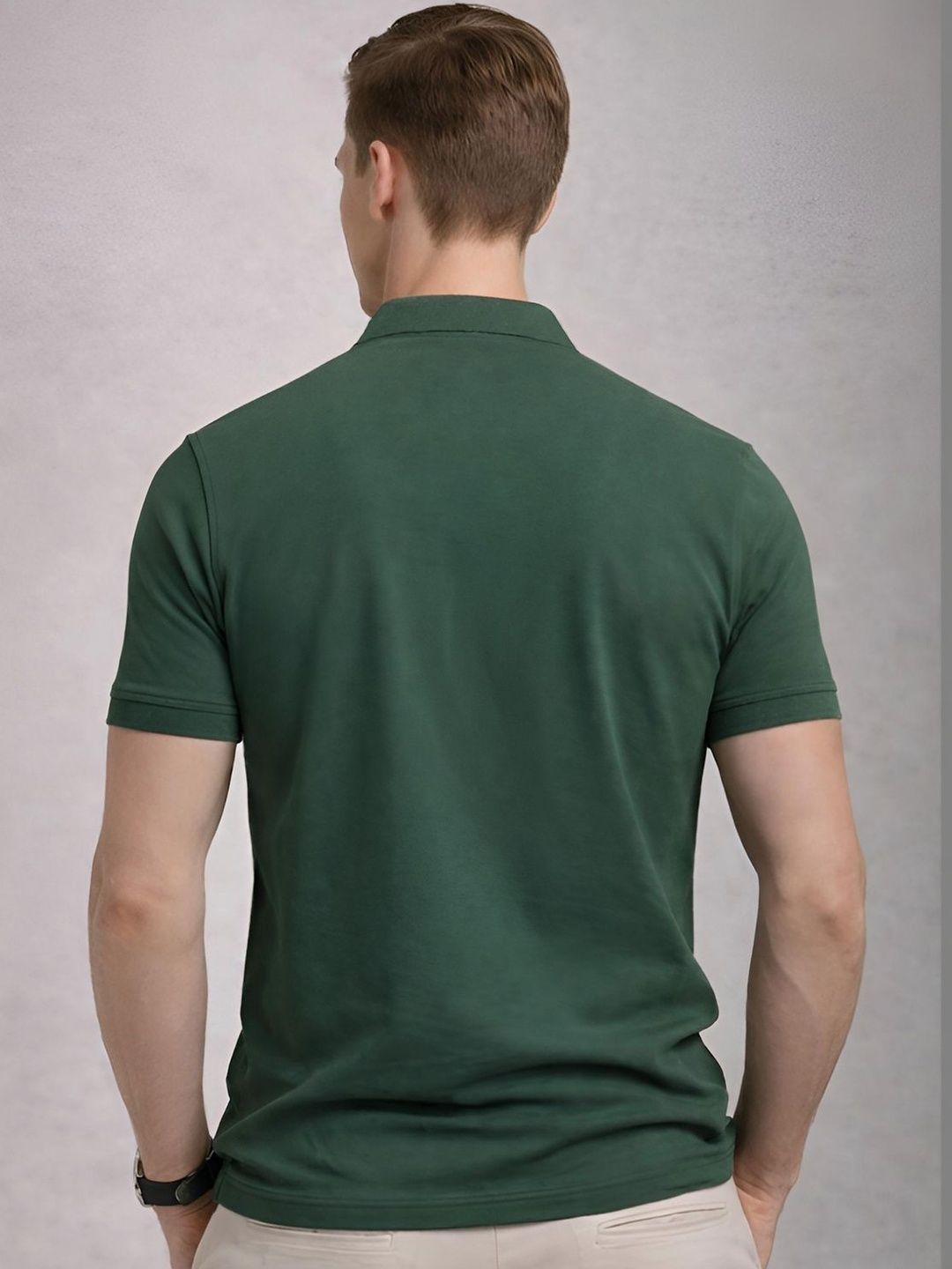 T-shirt Kolar Polo Logo Jenama ADRO Lelaki