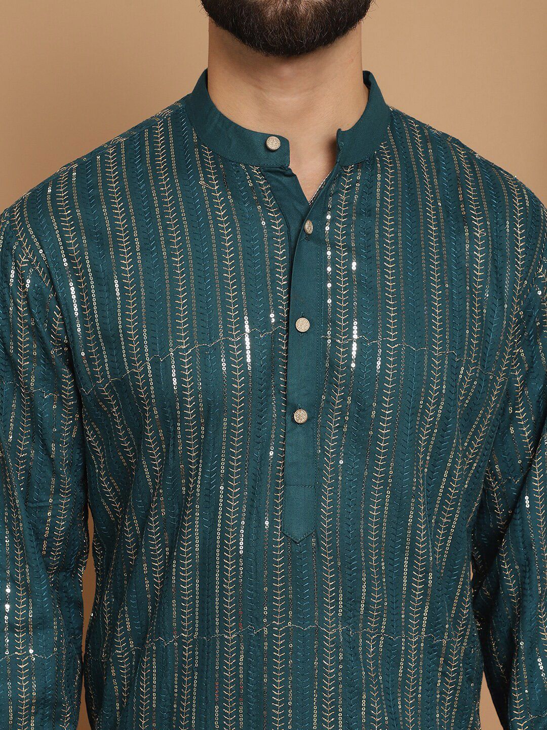Anouk Embroidered Regular Thread Work Pure Cotton Kurta with Churidar