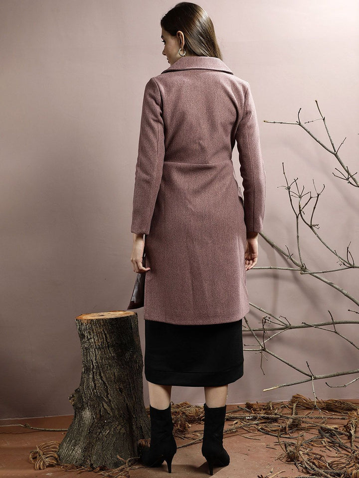 Athena Women Notched Collar Longline Overcoat