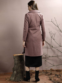 Athena Women Notched Collar Longline Overcoat