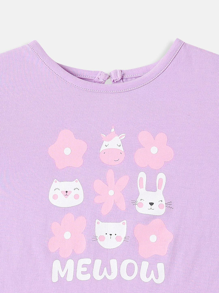 Nauti Nati Girls Cotton Printed Pack of 2 Top