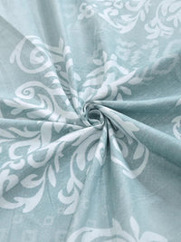 KLOTTHE Green Polycotton Floral Fine Flat 300 GSM King Bedsheets