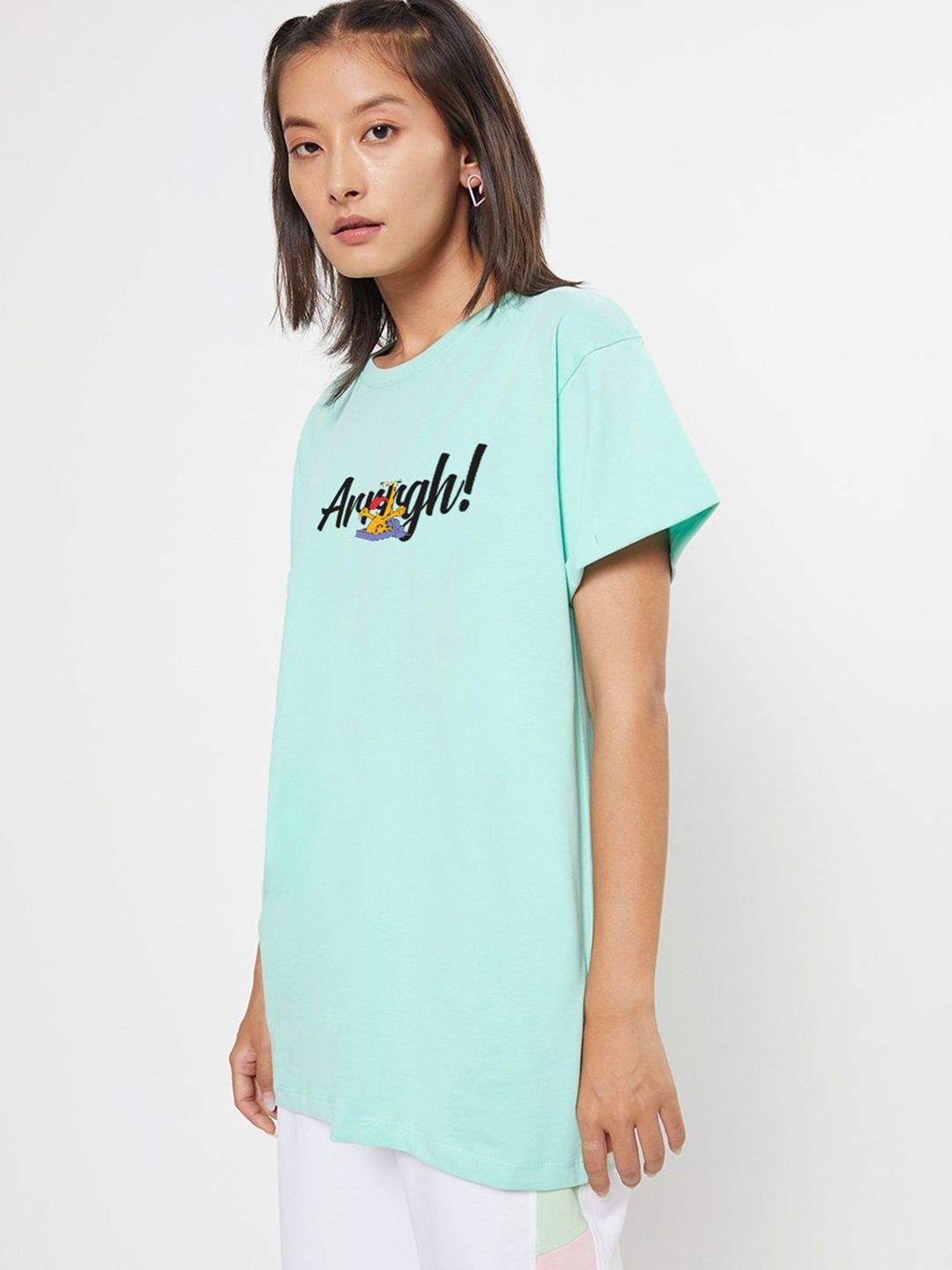 Bewakoof Women Graphic Printed Round Neck Pure Cotton Garfield T-shirt