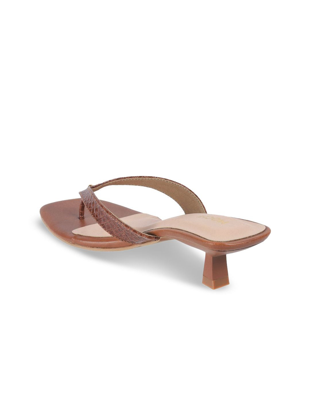 Mochi Women Colourblocked Open Toe Kitten Heel Sandals