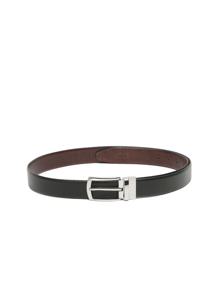 Teakwood Leathers Men Textured Leather Reversible Formal Belt