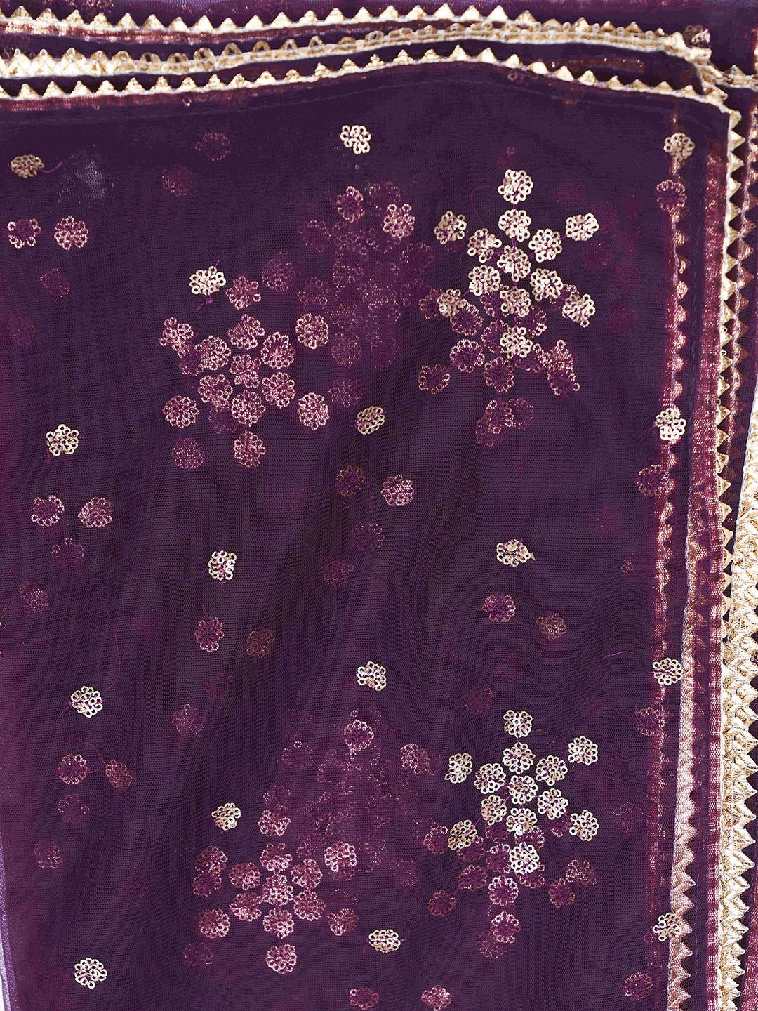 Tikhi Imli Round Neck Anarkali Kurta with Trousers & Dupatta