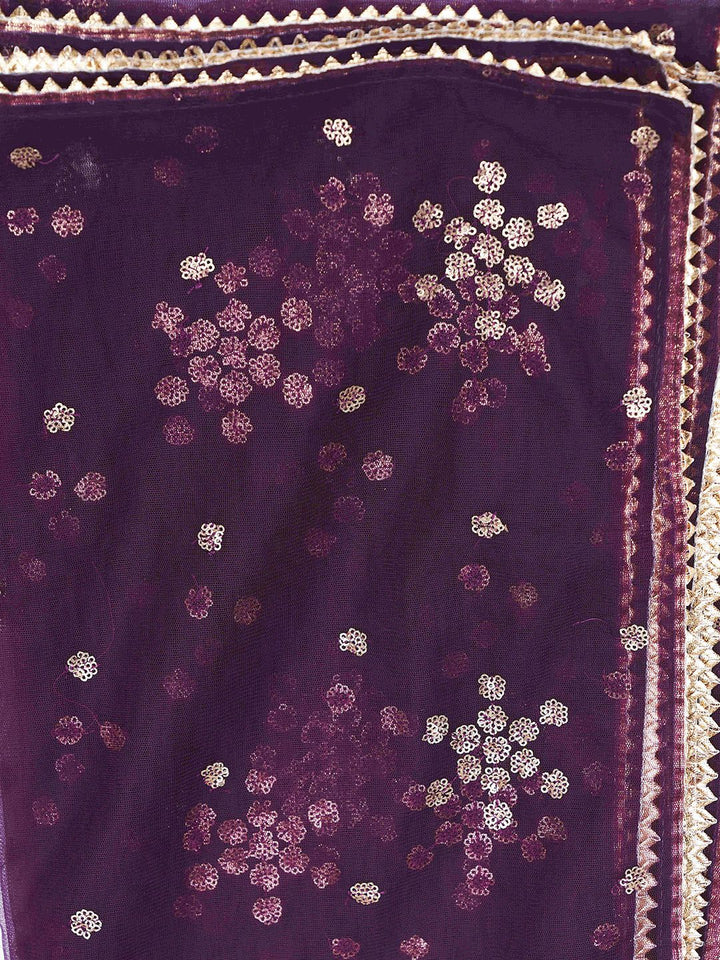 Tikhi Imli Round Neck Anarkali Kurta with Trousers & Dupatta