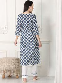 W Women Geometric Flared Sleeves Kurta