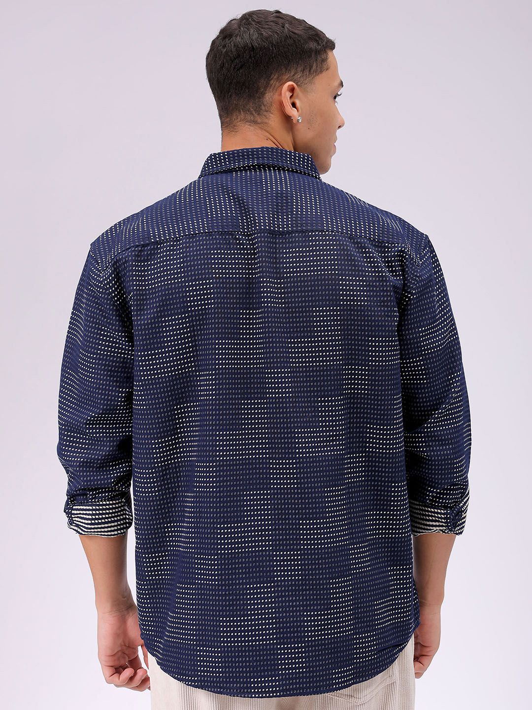 The Indian Garage Co Men Relaxed Fit Dobby Textured Resortwear Shirt