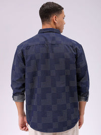 The Indian Garage Co Men Relaxed Fit Dobby Textured Resortwear Shirt