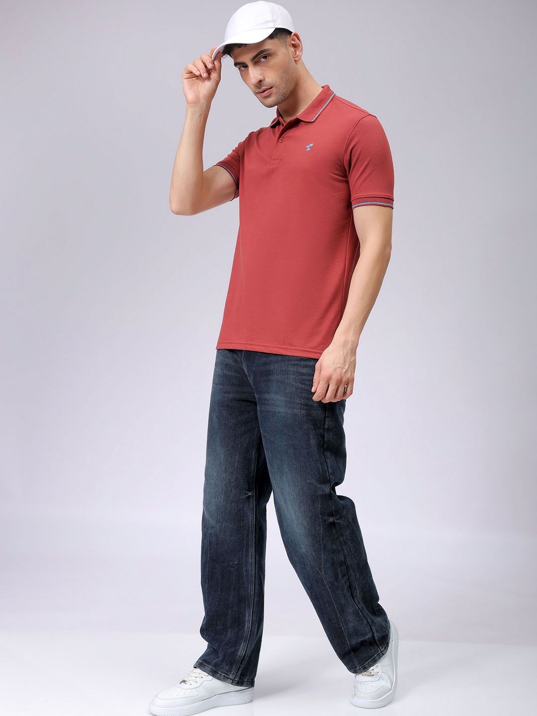 The Indian Garage Co Men Solid Polo Collar T-shirt