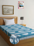 Myntra Elegant Homes Blue Geometric Printed Set Cadar Bujang 300 TC 2.20 m x 1.50 m