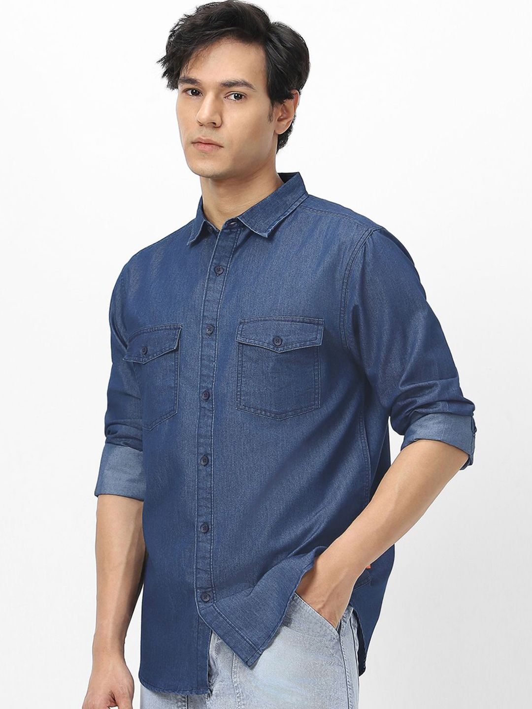Urbano Fashion Men Full Sleeve Regular Fit Casual Denim Shirt