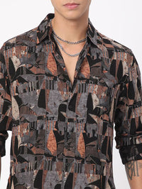 VASTRADO Men Classic Slim Fit Opaque Printed Casual Shirt