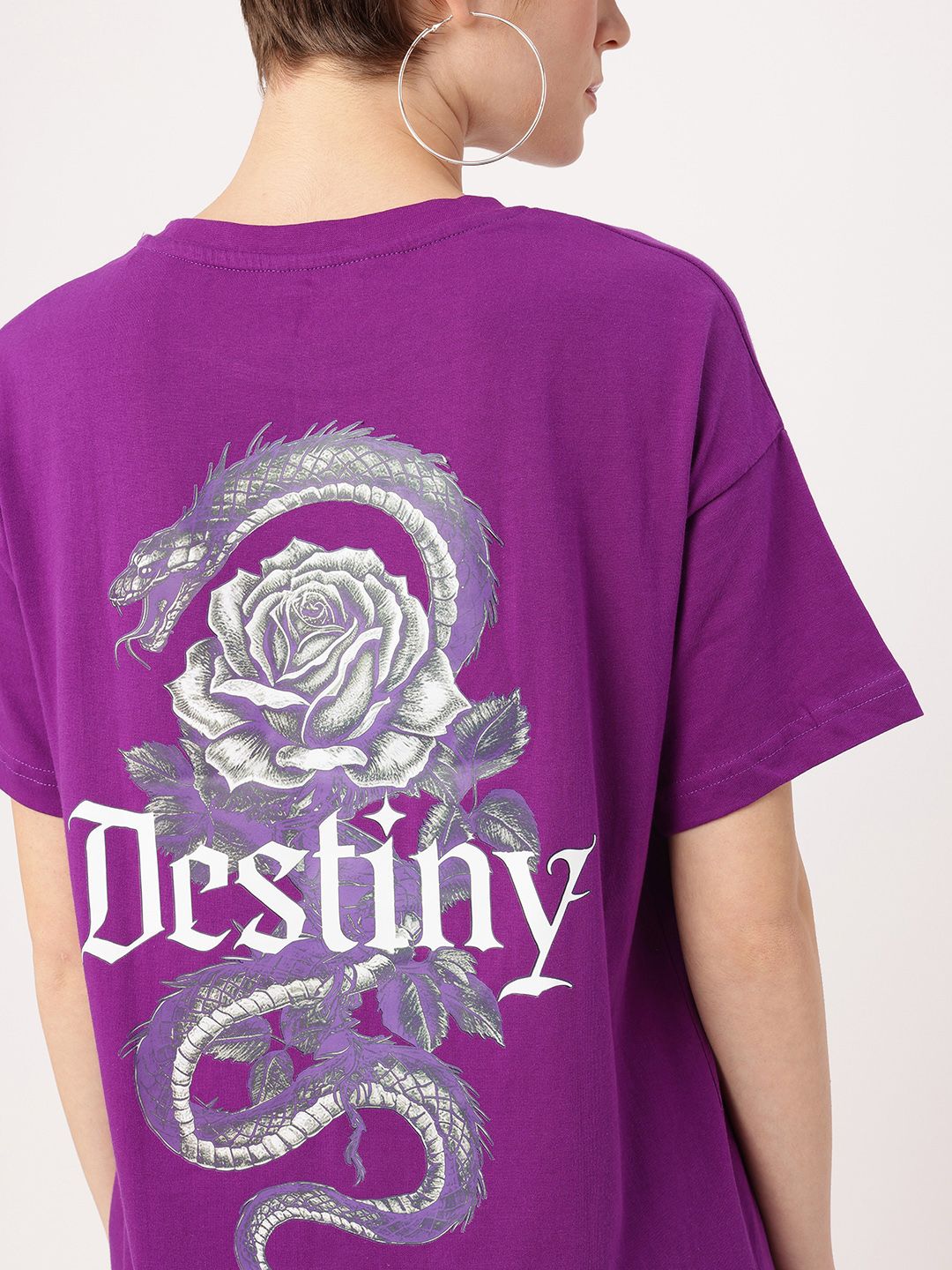 DressBerry Rebel Destiny Printed Drop Shoulder Relaxed Fit T-shirt