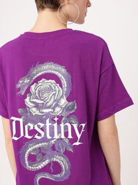DressBerry Rebel Destiny Printed Drop Shoulder Relaxed Fit T-shirt