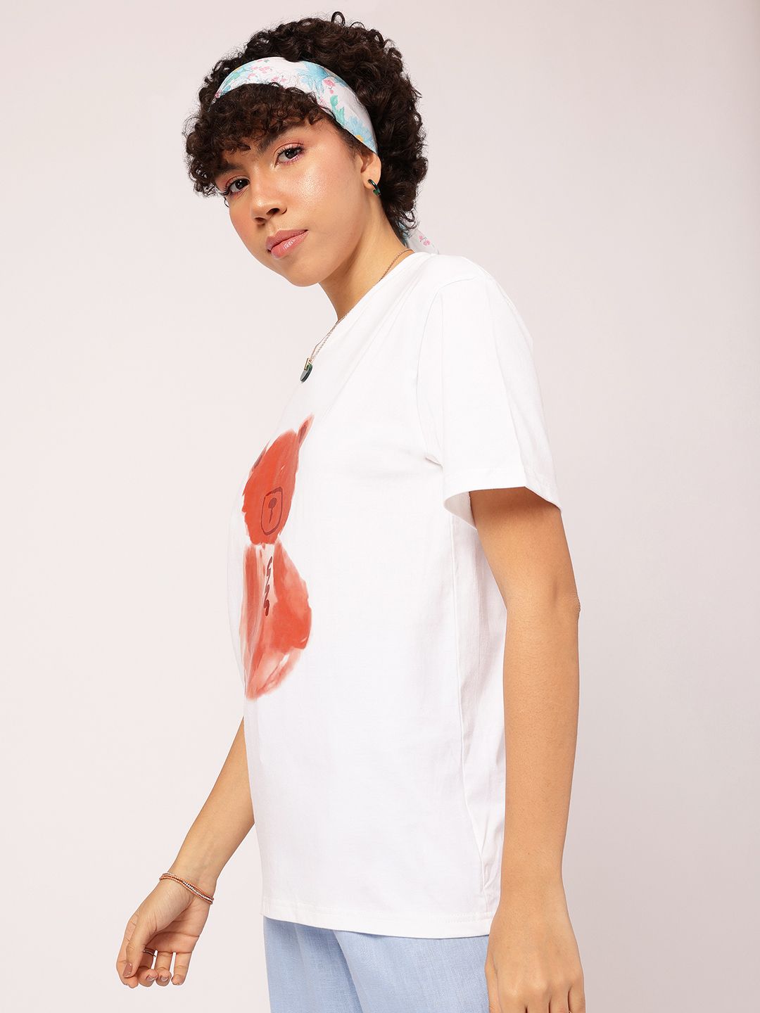 DressBerry Doll-Like Darling Printed Relaxed Fit T-shirt
