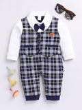 Moms Love Infant Boys Checked Pure Cotton Party Romper