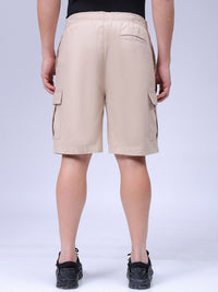 The Indian Garage Co Men Relaxed Fit Utility Pure Cotton Cargo Shorts