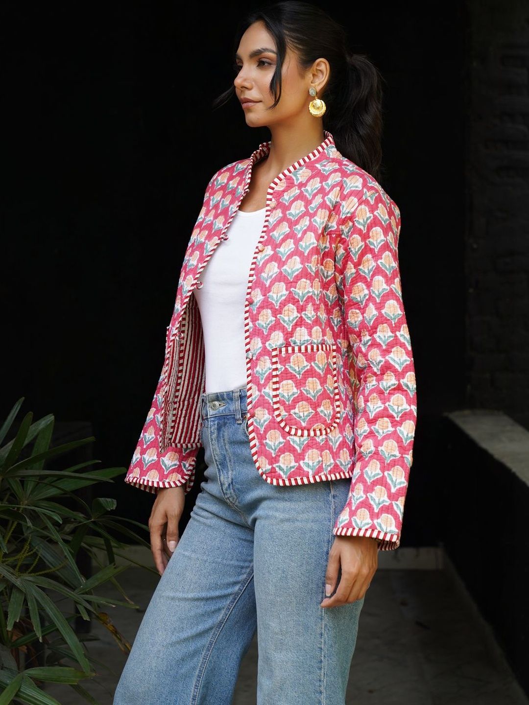 House of Chikankari Women Floral Quilted Jacket