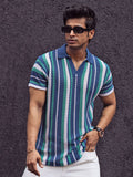 Powerlook Men Striped Polo Collar T-Shirt