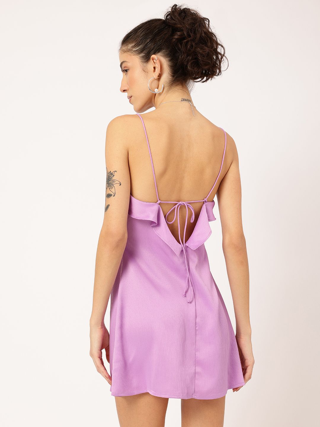 DressBerry Rose Revival Lace Up Mini Slip Dress