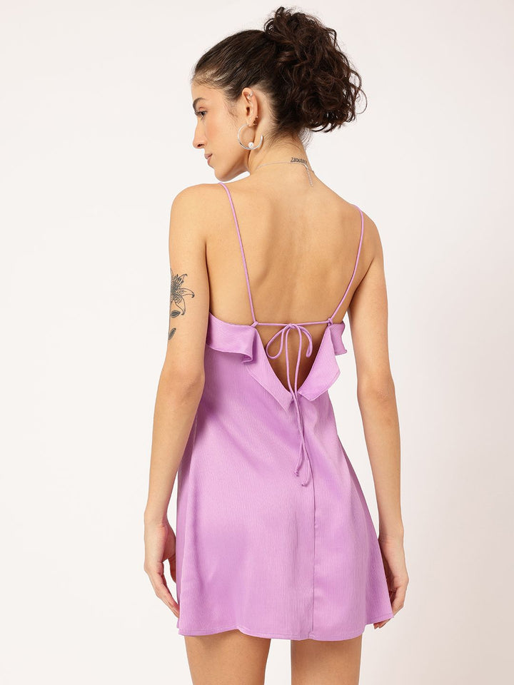 DressBerry Rose Revival Lace Up Mini Slip Dress