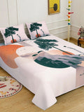 Myntra Elegant Homes Cream-Coloured 400 TC King Bedsheet with 2 Pillow Covers