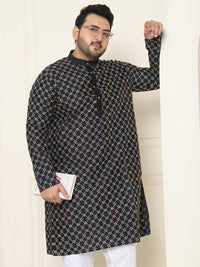 SOJANYA PLUS Geometric Printed Mandarin Collar Regular Straight Kurta