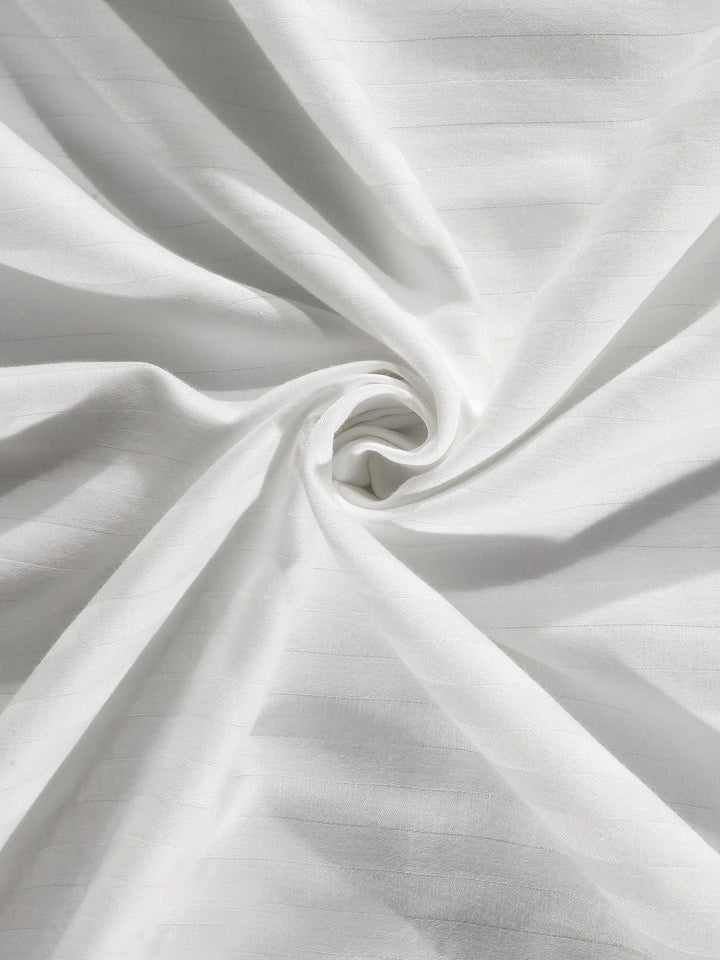 KLOTTHE White Striped Fitted 300 TC Super King Fitted Cadar Dengan 2 Sarung Bantal