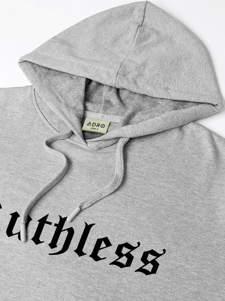 ADRO Men Typography Printed Hooded Pullover Sweatshirt