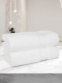 MYTRIDENT White 2 Pieces Cotton 500 GSM Bath Towel
