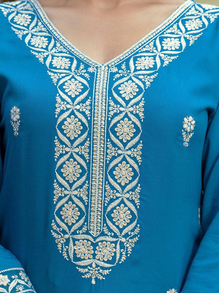KALINI Women Ethnic Motifs Embroidered Regular Sequinned Kurta