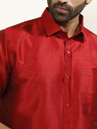 VASTRAMAY Shirt Collar Shirt With Veshti