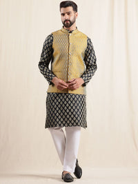 Anouk Men Floral Printed Kurta with Pyjamas & Nehru Jacket