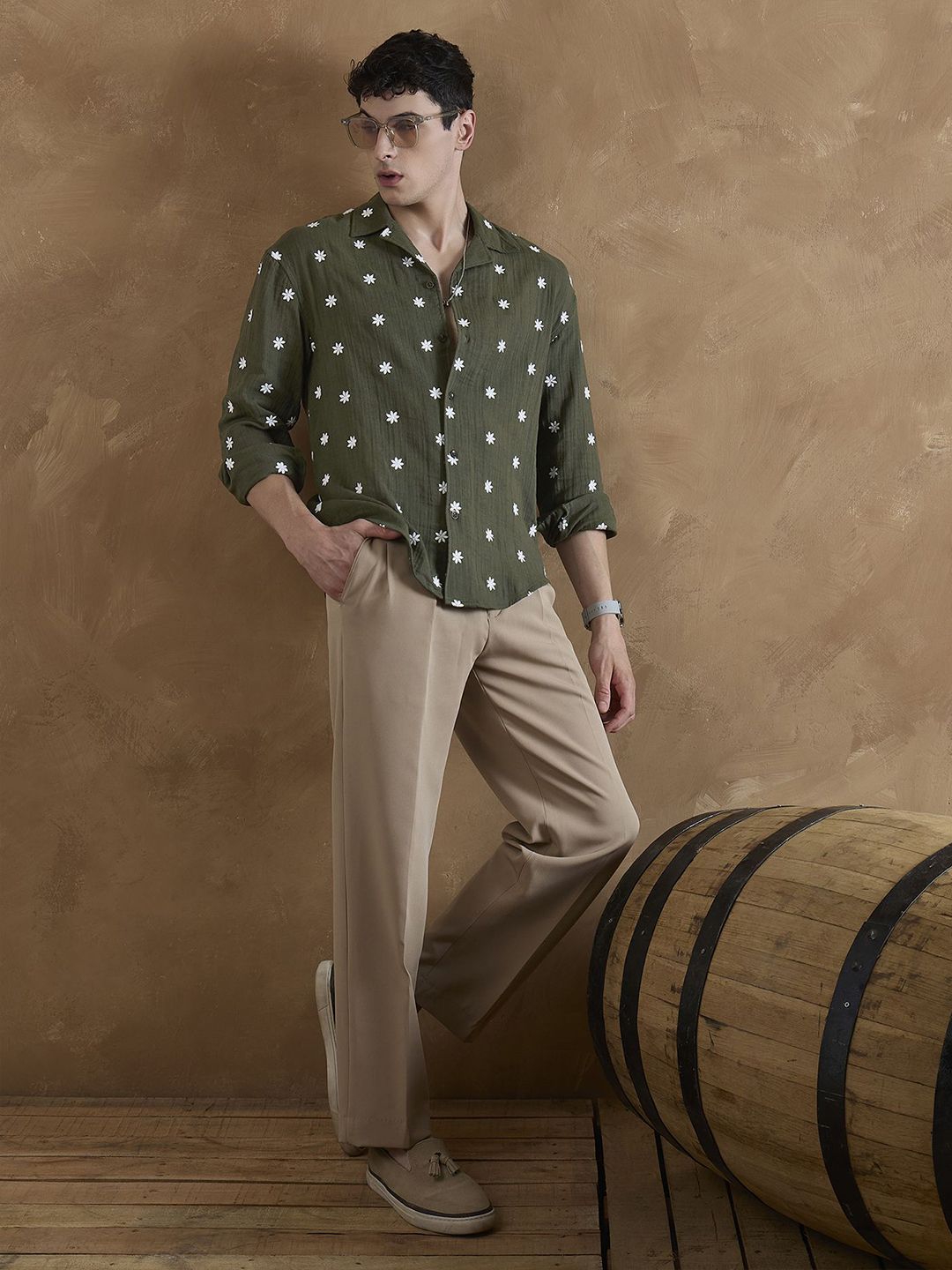DENNISON Muslin Double Gauge Embroidered Shirt
