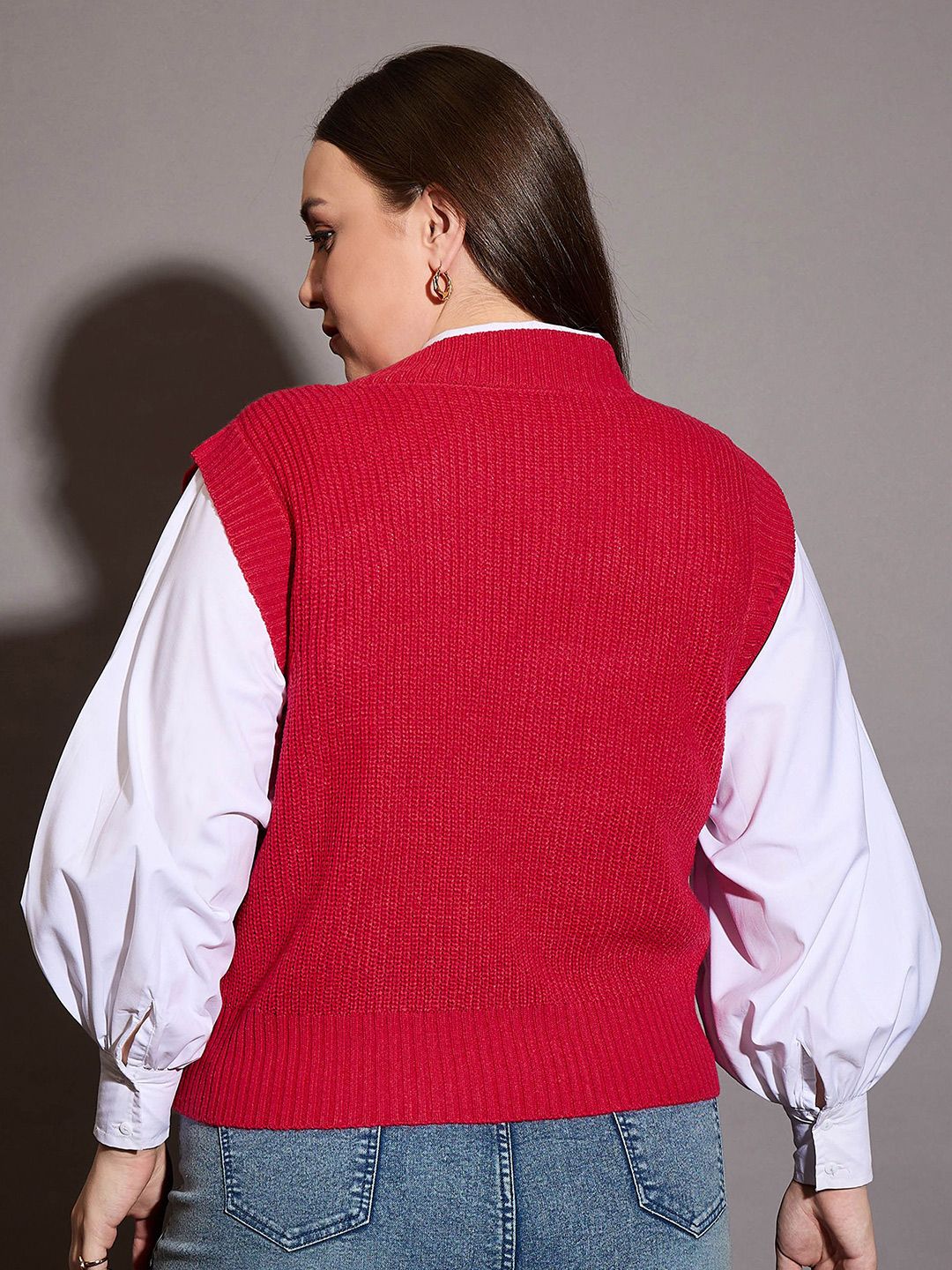 SASSAFRAS Curve Women Printed Sweater Vest