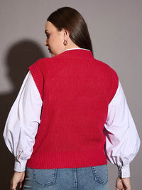 SASSAFRAS Curve Women Printed Sweater Vest
