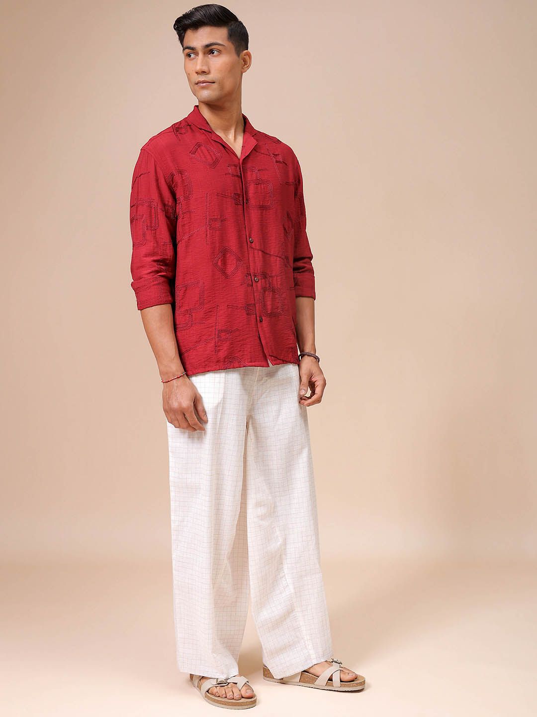 The Indian Garage Co Men Relaxed Fit Embroidery Resortwear Shirt