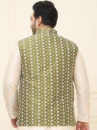 SOJANYA PLUS Jaket Sulam Lelaki Nehru Plus Size